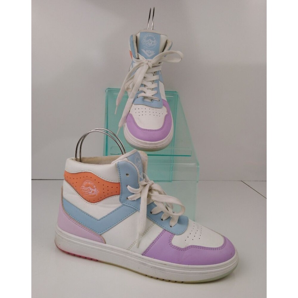 Pony City Wings High Top Sneakers Women's Size 9 Pastel Purple Blue Orange